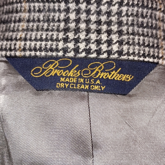NWOT Mens Brooks Brothers 100% Camel Hair Houndstooth Glen Plaid Sport Coat 39R - Picture 16 of 16